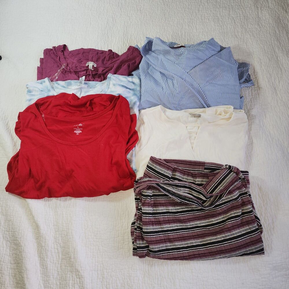 Women's Long Sleeve Shirt Size Large Lot of 6
